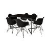 Mesa Jantar Industrial Retangular Preta 137x90cm Base V com 6 Poltronas Eames Eiffel Pretas Ferro Pr - 2