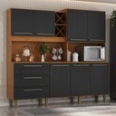 Ver imagem 1 de Armário para Cozinha 7 Portas 3 Gavetas com Balcão e Porta Garrafas Ajax