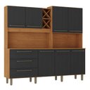 Ver imagem 3 de Armário para Cozinha 7 Portas 3 Gavetas com Balcão e Porta Garrafas Ajax