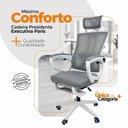 Ver imagem 4 de Kit 6 Cadeiras de Escritório Presidente Paris Tela Mesh Base Giratória com Apoio de Cabeça Ajust