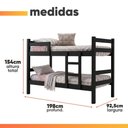 Ver imagem 4 de Beliche Solteiro Cami com Escada em MDF-MDP Preto J&A Móveis
