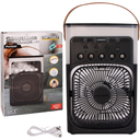 Ver imagem 2 de Climatizador Ventilador Portátil Umidificador Led 3 Velocidades Tanque 500ml Econômico 10W Preto