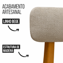 Ver imagem 4 de Kit 8 Cadeiras de Jantar Alice Madeira Mel Linho Bege