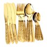 Faqueiro de Luxo Talheres Dourado Cabo Desenhado 24pc Inox - 1