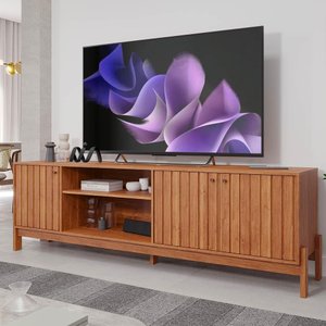 Rack Ripado Tv até 70 Polegadas 3 Portas 100% Mdf Cinamomo Holanda Permóbili
