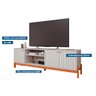 Rack Ripado Tv até 70 Polegadas 3 Portas 100% Mdf Cinamomo Holanda Permóbili - 2