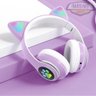 Fone de Ouvido Bluetooth Orelha de Gato com Luz Led Colorido - 2