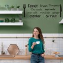 Ver imagem 3 de Adesivo de Parede Palavras Cozinha Comer Dar Risada Garfo Faca Horizontal Kanto Store Preto