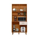 Ver imagem 3 de Armário de Cozinha Compacto Ambiente Pequeno New Izis 4 Portas 1 Gaveta Freijo Off White Poliman