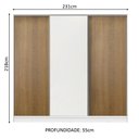 Ver imagem 3 de Guarda-Roupa Casal 100% MDF Madesa Royale 3 Portas de Correr Branco/Rustic/Branco Cor:Branco/Rustic/