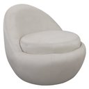 Ver imagem 1 de Poltrona Decorativa Orgânica Kaira Base Fixa Veludo Off White - Casaepoltrona