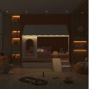 Ver imagem 4 de Bicama Infantil Casinha com LED, Janela, e Escadinha New Garden Casatema MadeiraOriginals Rosa/Marrom