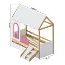 Ver imagem 3 de Bicama Infantil Casinha com LED, Janela, e Escadinha New Garden Casatema MadeiraOriginals Rosa/Marrom