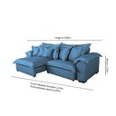 Ver imagem 2 de Sofá com Chaise Magnífico 5 Lugares Retrátil e Reclinável 260cm Azul Linho