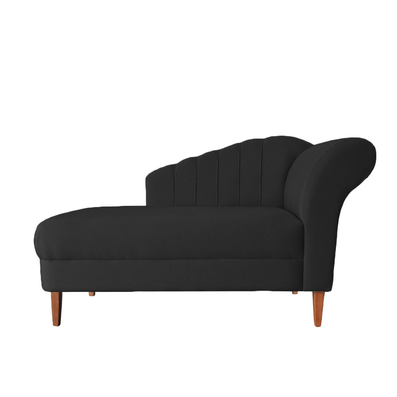 Recamier Divã Olivia 1,40M Suede Preto - Lares Decor