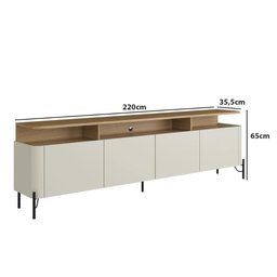 Rack Bancada para Tv 220cm com 4 Portas 100% Mdf - 3