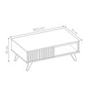 Ver imagem 2 de Mesa de Centro Retrô Boston 90cm Pés Madeira Maciça Nichos Off White Freijó