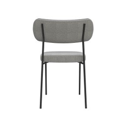 Cadeira Estofada Mona para Sala Jantar Gourmet em Aço-curíssimo Whisky-linho Cinza-edecasamoveis - 3