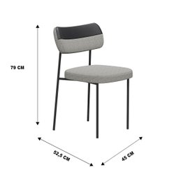Cadeira Estofada Mona para Sala Jantar Gourmet em Aço-curíssimo Whisky-linho Cinza-edecasamoveis - 10