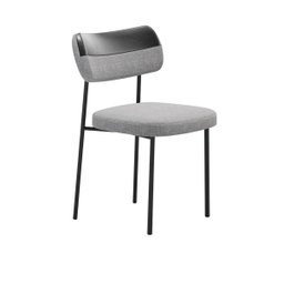 Cadeira Estofada Mona para Sala Jantar Gourmet em Aço-curíssimo Whisky-linho Cinza-edecasamoveis - 1