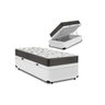 Cama Box Baú Solteiro Conforto Sintético Branco + Colchão Solteiro Conforto Espuma D23 Com EPS 17x88 - 1