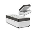 Ver imagem 1 de Cama Box Baú Solteiro Conforto Sintético Branco + Colchão Solteiro Conforto Espuma D23 Com EPS 17x88
