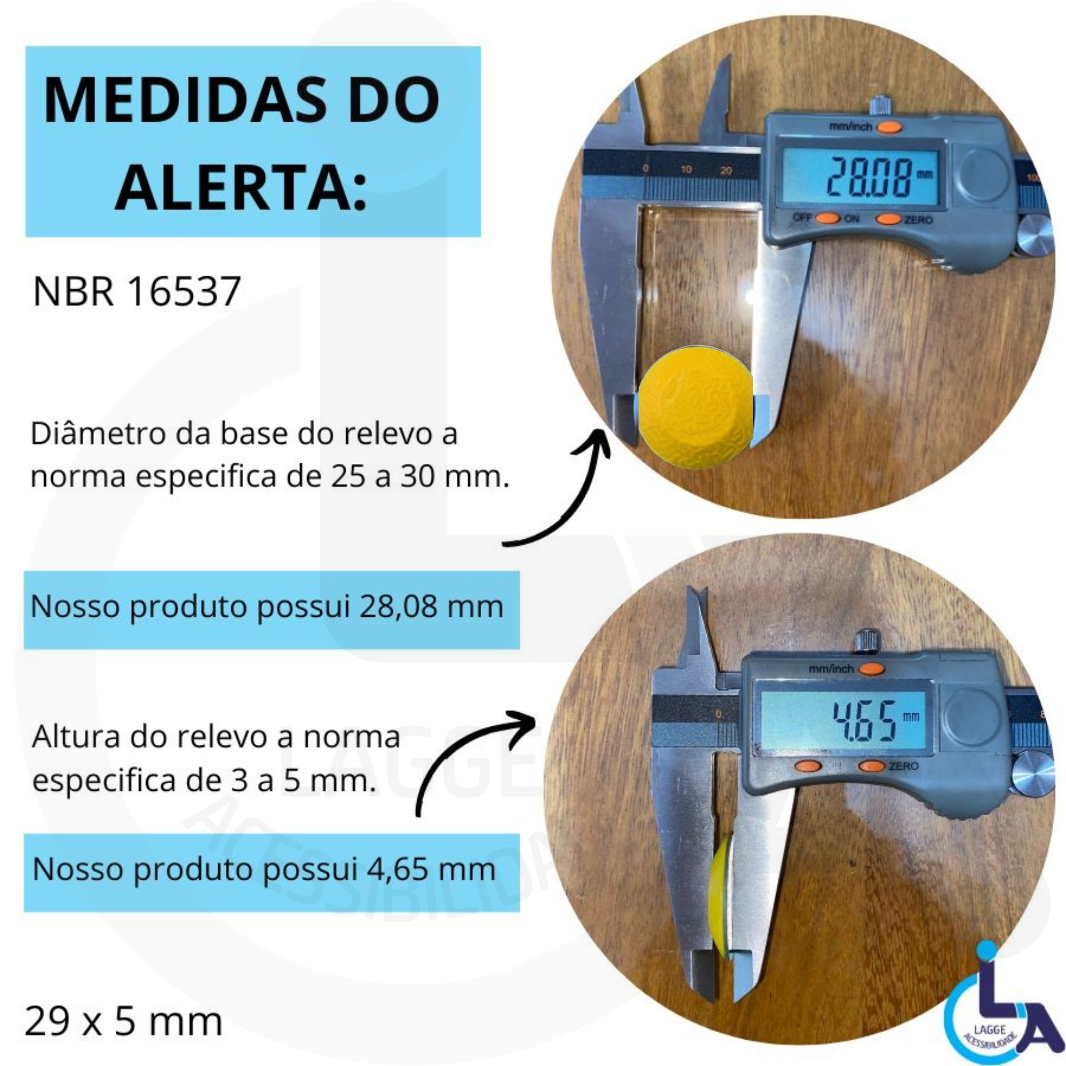 Elemento Tátil Alerta Pvc Parafusado Azul - 3