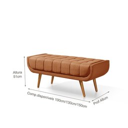 Recamier França 1,00M com Base Madeira Linho Sofatec - 3