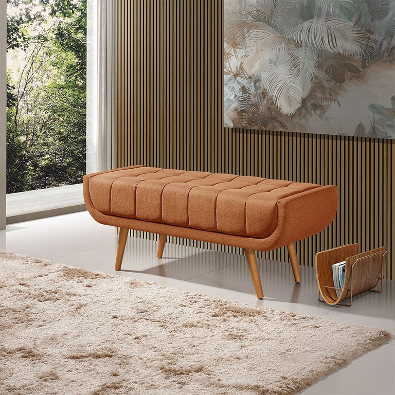 Recamier França 1,00M com Base Madeira Linho Sofatec