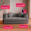 Ver imagem 3 de Sofá Cama Hali 1,50m Xpand Tech Tecido Bouclê Cinza Escuro Cama Inbox