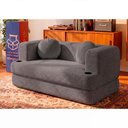 Ver imagem 1 de Sofá Cama Hali 1,50m Xpand Tech Tecido Bouclê Cinza Escuro Cama Inbox