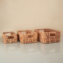 Ver imagem 2 de Kit 3 Cestos Retangulares Fibra Natural Alça - Organizadores