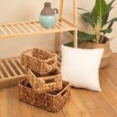 Ver imagem 1 de Kit 3 Cestos Retangulares Fibra Natural Alça - Organizadores