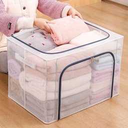 Caixa Organizadora de Guarda Roupa Multiuso Flexível com Zíper 60x40x40 - 4