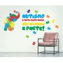 Ver imagem 1 de Adesivo de Parede Autismo Elefantinho Quebra Cabeça Frase