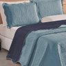 Kit Cobre Leito Colcha Bouti Lisa Dupla Face Casal Padrão 3 Peças - Azul - 4