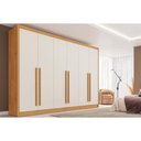 Ver imagem 1 de Guarda Roupa Casal 6 Portas e 6 Gavetas Valencia Peroba/off White - Europa
