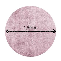 Tapete Redondo 1,50m Quarto Sala Escritório Pelo Macio.:rosa - 3