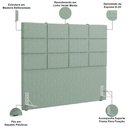 Ver imagem 6 de Kit Cabeceira Cama Box Casal 140cm com Calçadeira Roma W01 Linho Verde Menta - Lyam Decor