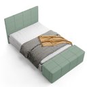 Ver imagem 1 de Kit Cabeceira Cama Box Casal 140cm com Calçadeira Roma W01 Linho Verde Menta - Lyam Decor