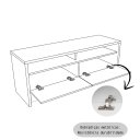 Ver imagem 3 de Rack Elos de Luxo para Sala Tv Diversas Polegadas Moderna Compacta 2 Gavetas 2 Nichos - Preto