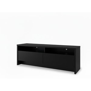 Rack Elos de Luxo para Sala Tv Diversas Polegadas Moderna Compacta 2 Gavetas 2 Nichos - Preto