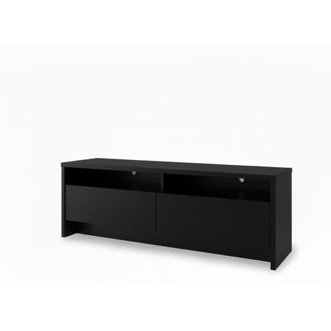 Rack Elos de Luxo para Sala Tv Diversas Polegadas Moderna Compacta 2 Gavetas 2 Nichos - Preto