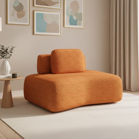 Sofá Módulo Canto 175cm Orgânico Sala Berlim Bouclê K01 - D'Rossi