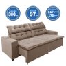 Sofá Concept 3,00 metros Retrátil e recinável com Mola Suede Light Castor - Sofá na Web - 3