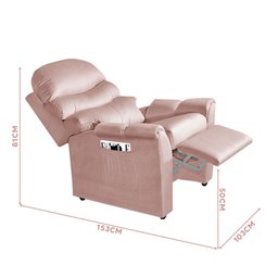 Poltrona Para Extensão De Cílios Reclinável Suede Rose Grécia Luapa Estofados - 3