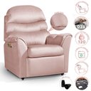 Ver imagem 2 de Poltrona Para Extensão De Cílios Reclinável Suede Rose Grécia Luapa Estofados