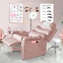 Ver imagem 1 de Poltrona Para Extensão De Cílios Reclinável Suede Rose Grécia Luapa Estofados