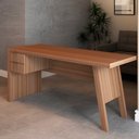 Ver imagem 5 de Mesa Escrivaninha 2 Gavetas para Escritório Veneza Amêndoa - Panorama Móveis