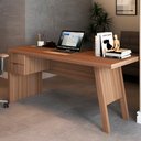 Ver imagem 1 de Mesa Escrivaninha 2 Gavetas para Escritório Veneza Amêndoa - Panorama Móveis